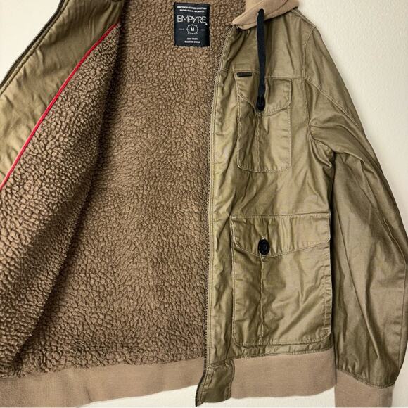Zumiez Empyre Field Jacket Men's Size Medium Olive Green/Tan Zip Up Hooded - Picture 11 of 16